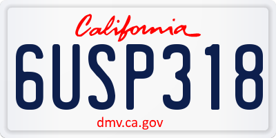 CA license plate 6USP318