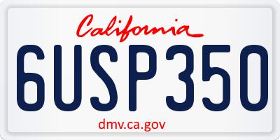 CA license plate 6USP350