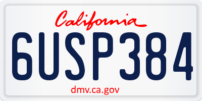 CA license plate 6USP384