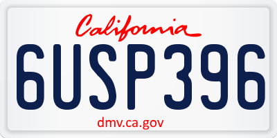 CA license plate 6USP396