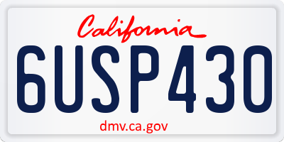 CA license plate 6USP430