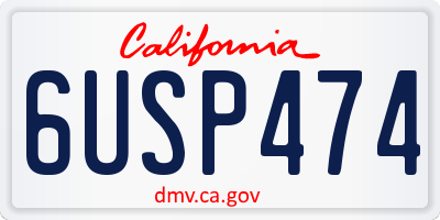 CA license plate 6USP474