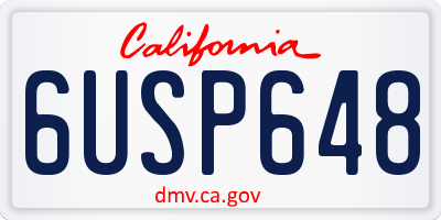 CA license plate 6USP648