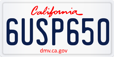 CA license plate 6USP650