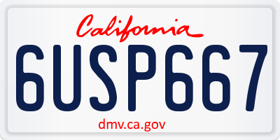 CA license plate 6USP667