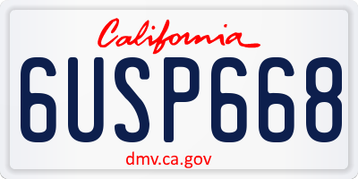 CA license plate 6USP668