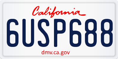 CA license plate 6USP688