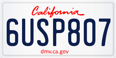 CA license plate 6USP807