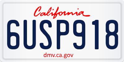 CA license plate 6USP918