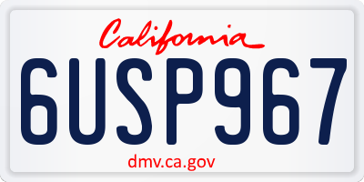 CA license plate 6USP967