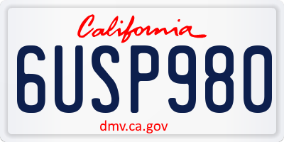 CA license plate 6USP980