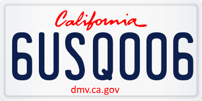 CA license plate 6USQ006