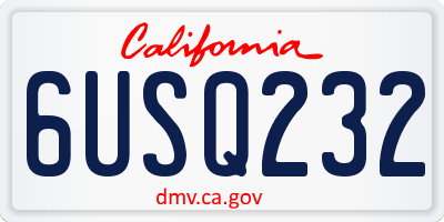 CA license plate 6USQ232