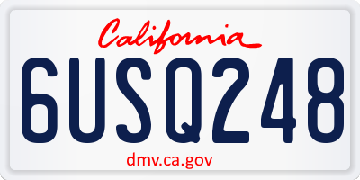 CA license plate 6USQ248