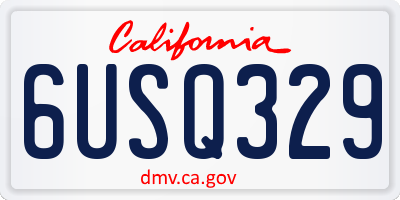 CA license plate 6USQ329