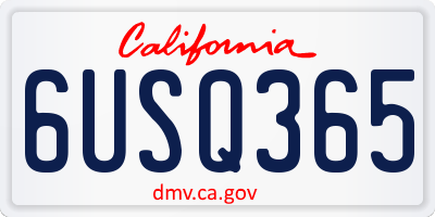 CA license plate 6USQ365