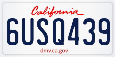 CA license plate 6USQ439
