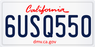 CA license plate 6USQ550