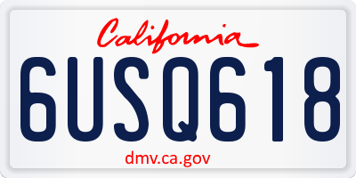 CA license plate 6USQ618
