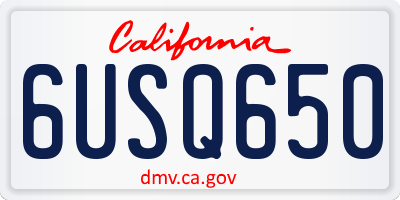 CA license plate 6USQ650