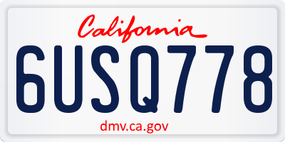 CA license plate 6USQ778