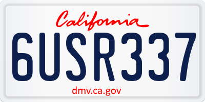 CA license plate 6USR337