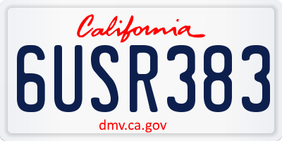 CA license plate 6USR383
