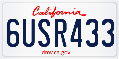 CA license plate 6USR433
