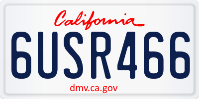 CA license plate 6USR466