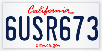 CA license plate 6USR673