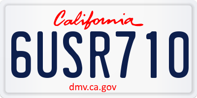 CA license plate 6USR710