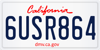 CA license plate 6USR864