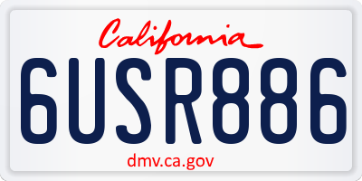 CA license plate 6USR886