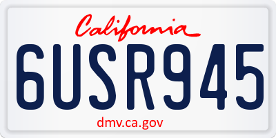 CA license plate 6USR945