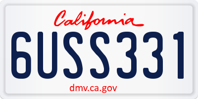 CA license plate 6USS331