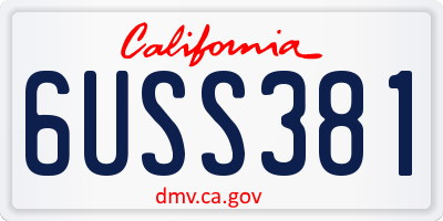 CA license plate 6USS381