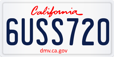 CA license plate 6USS720