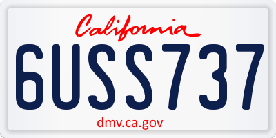 CA license plate 6USS737