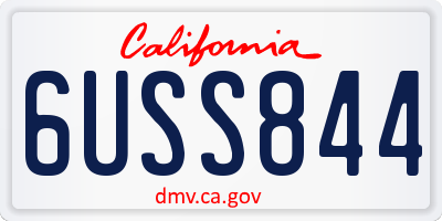 CA license plate 6USS844