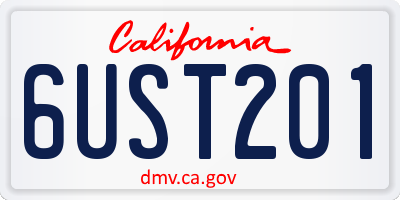 CA license plate 6UST201