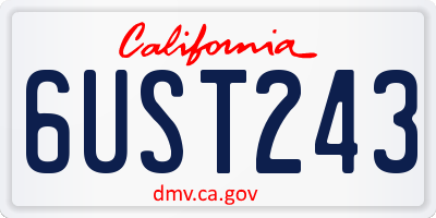 CA license plate 6UST243