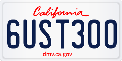 CA license plate 6UST300