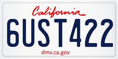 CA license plate 6UST422