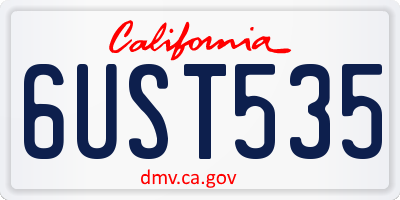 CA license plate 6UST535