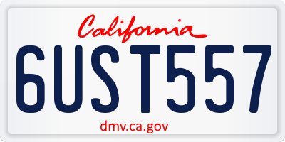 CA license plate 6UST557