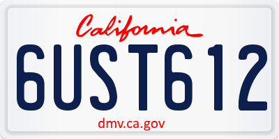 CA license plate 6UST612