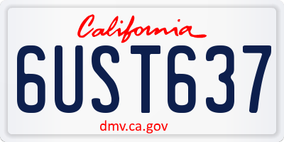CA license plate 6UST637