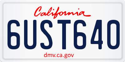 CA license plate 6UST640