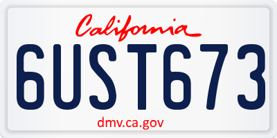 CA license plate 6UST673