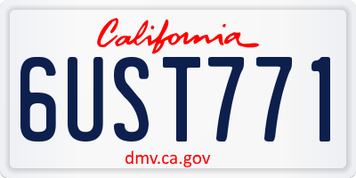 CA license plate 6UST771